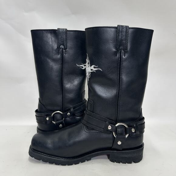 Vintage Harley-Davidson Motorcycle Flame Logo Boots “Black” main image 5